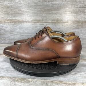 Curatore Men’s Brown Leather Cap Toe Oxford Dress Shoes Size 11